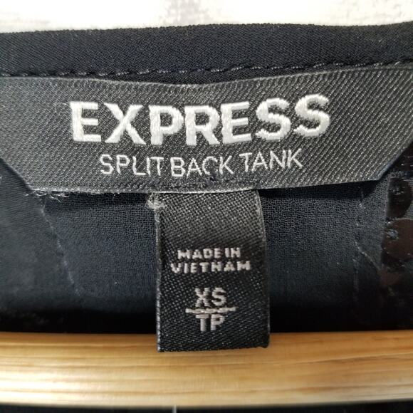 NWT Express Black Sequined Tank Top Size XS - Picture 8 of 9